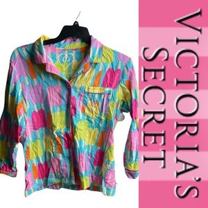 Victoria’s Secret Vintage Cotton Long Sleeve Button Down Pajama Top Size M